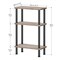Greige 3-Tier Side Table Particleboard Metal Adjustable Feet Minimalist Design